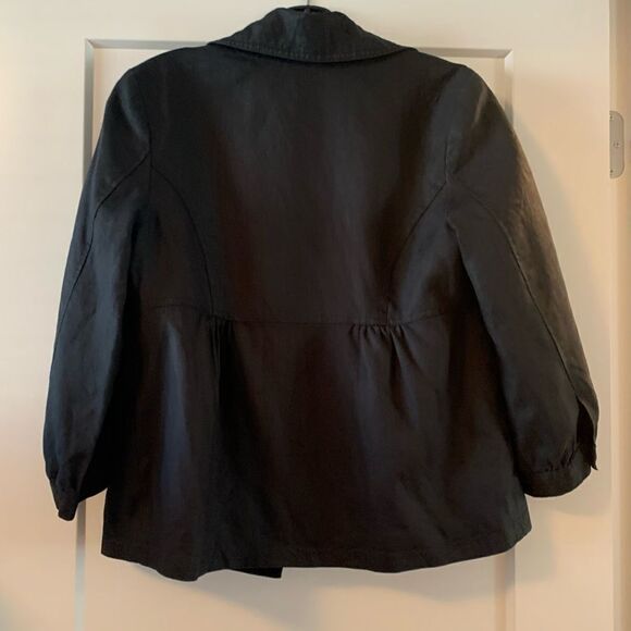 RW&CO Black Linen Blazer | 3/4 Sleeve | Lightweight & Chic - Picture 2 of 5